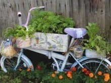 Велосипед с цветами декор для сада