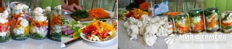 Видео салат из цветной капусты на зиму на заливку том сок